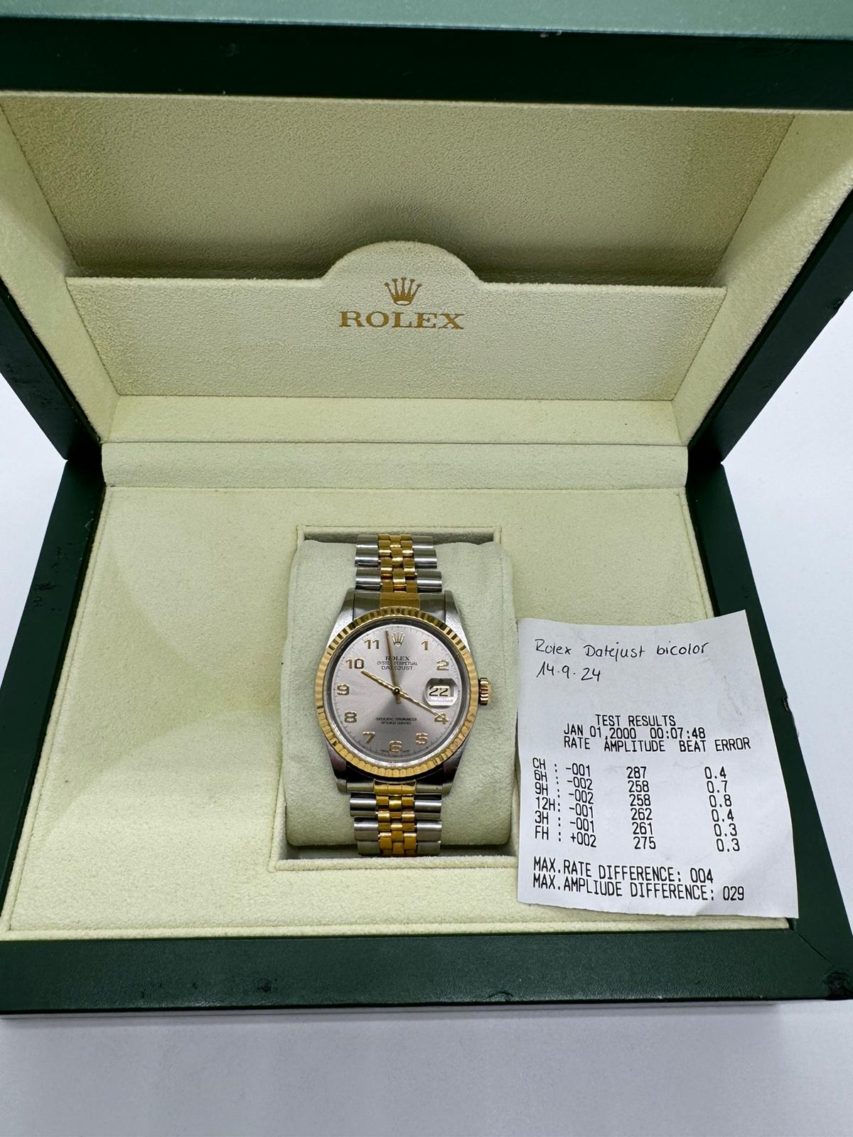 Rolex Datejust 16233, 36mm, graues Zifferblatt.