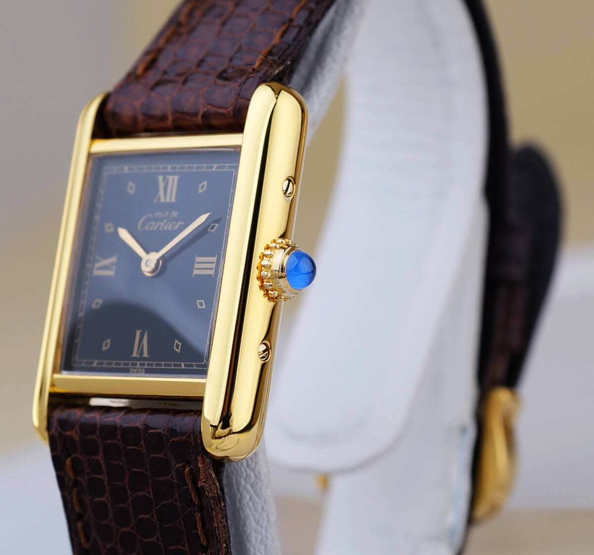 Cartier Must Tank Black Roman Index SM