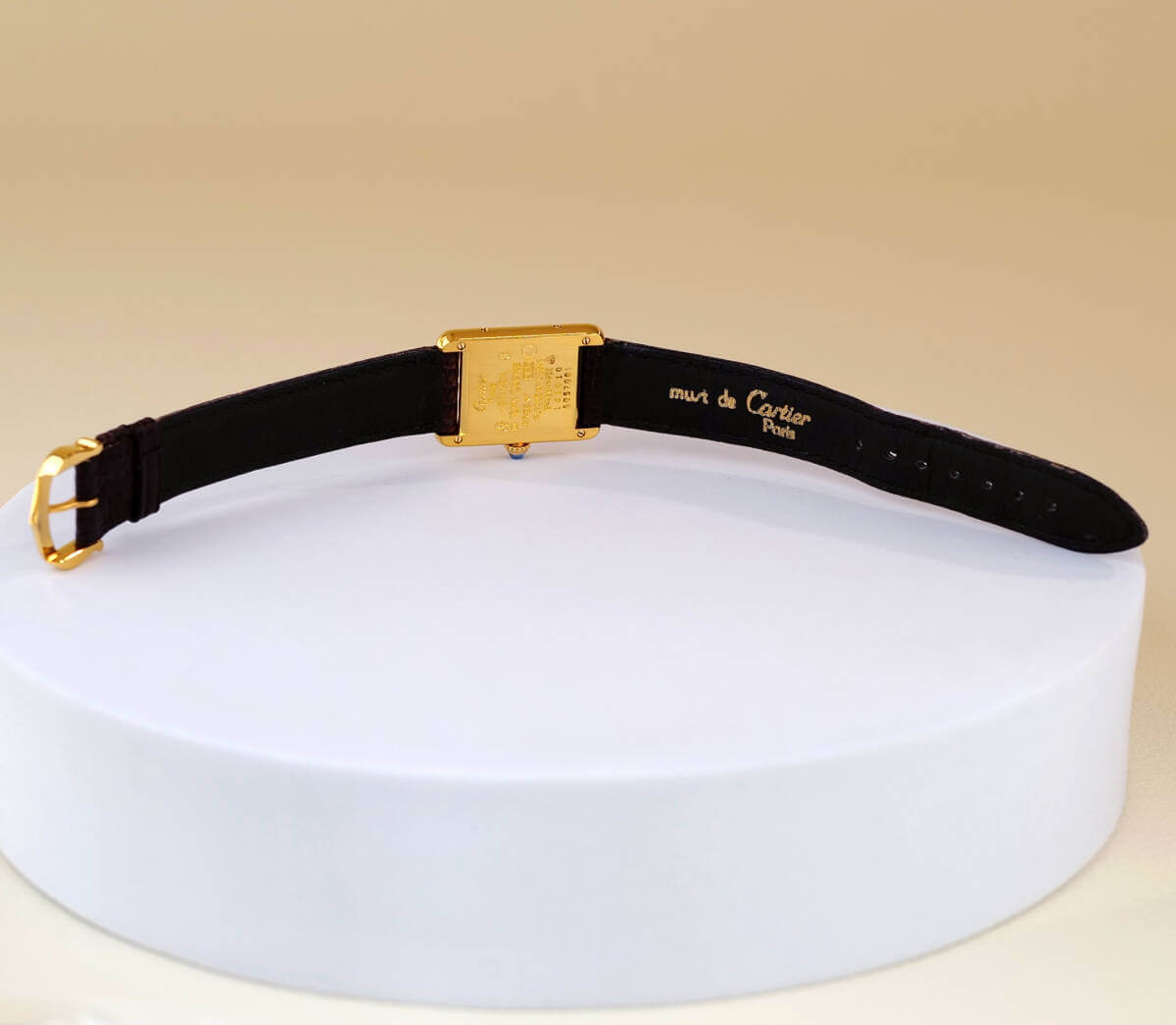Cartier Must Tank Black Roman Index SM