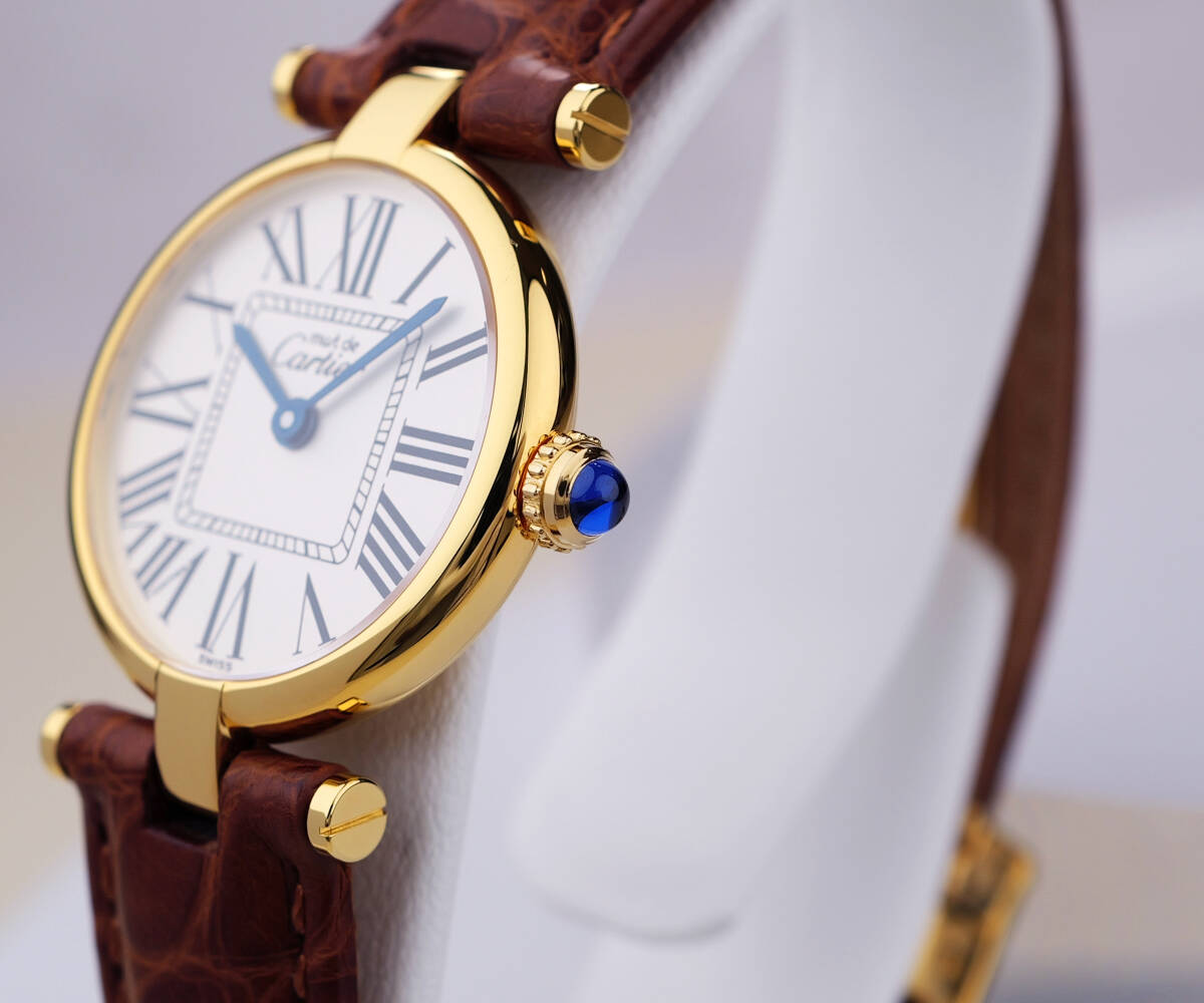 Cartier Must Vendome Louis Cartier Opaline Dial Roman Index SM