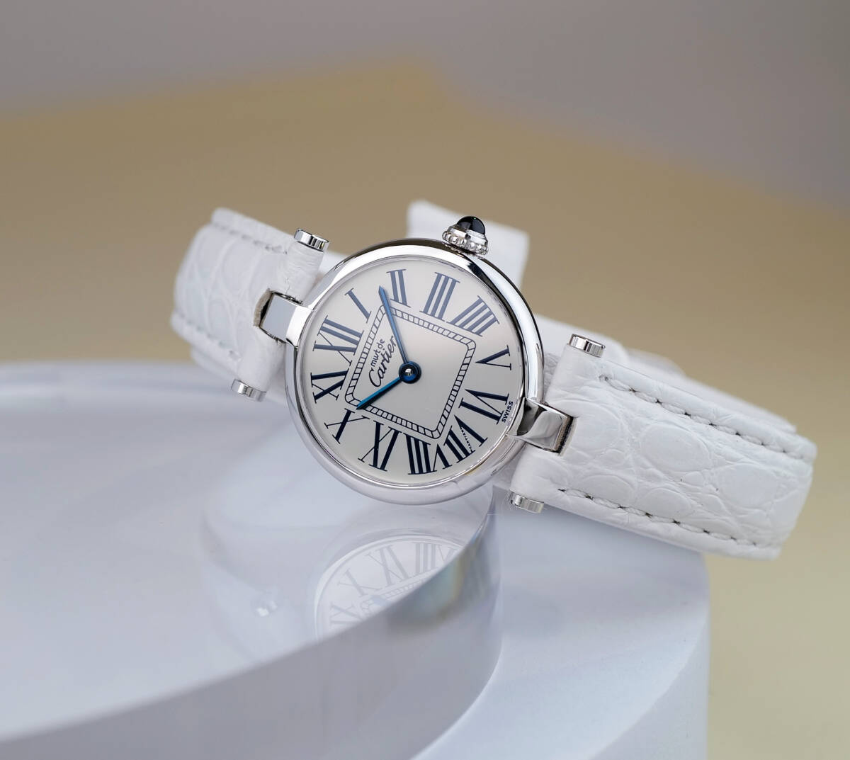 Cartier Vendome Louis Cartier Opaline Dial Roman Index SM