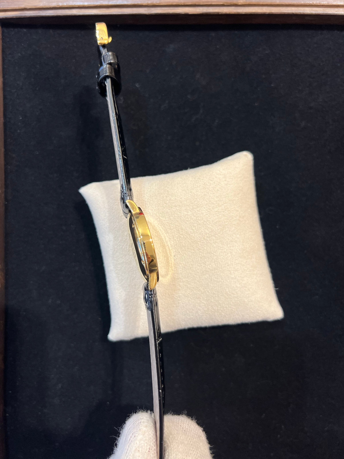 Cartier Must Ronde Vermeil Roman Index, Quarz, schwarzes Lederband, Foto 3 von 3