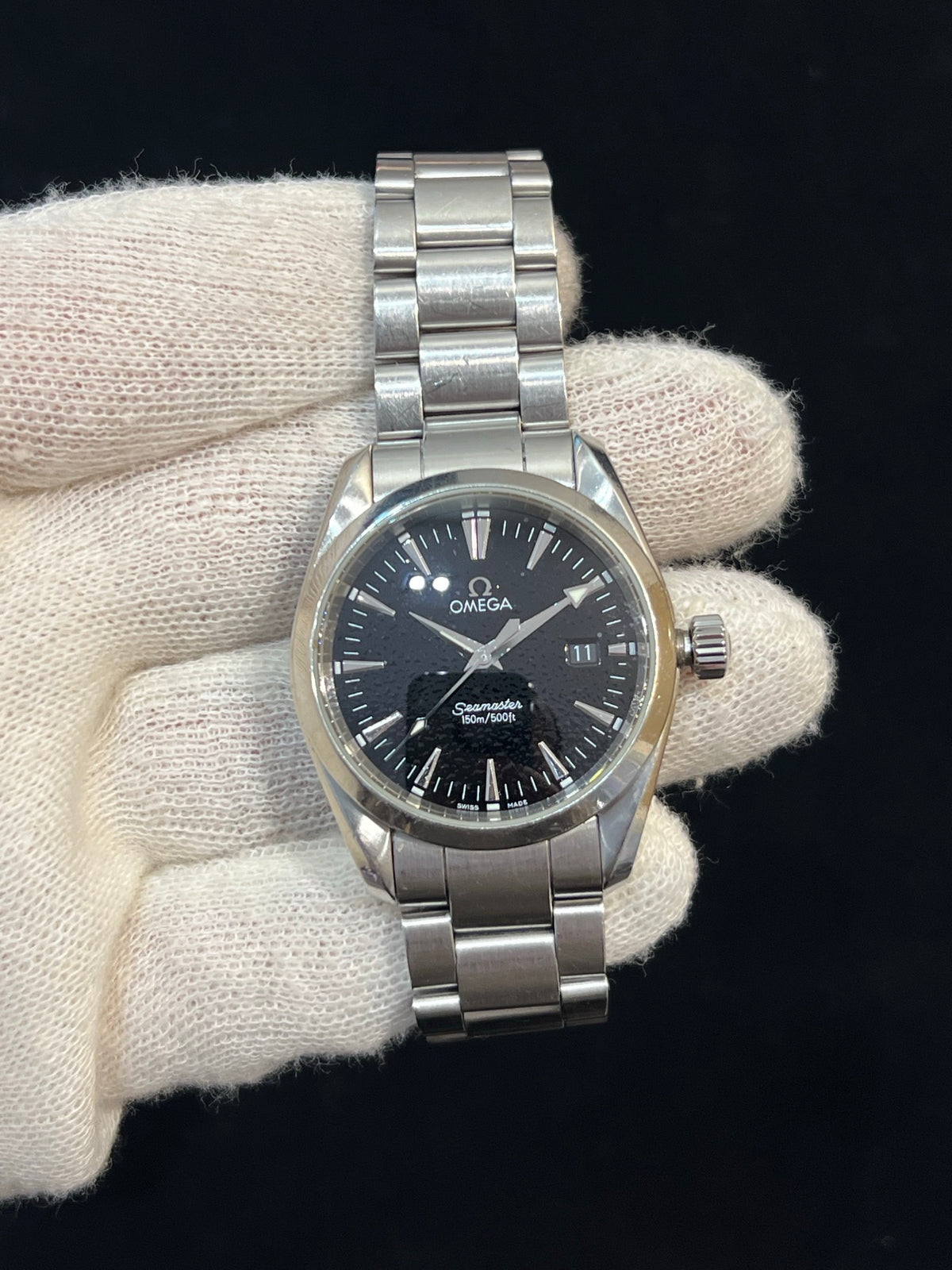 Omega Seamaster Aqua Terra Schwarz Dial Datum, Quarz, Stahlband, Foto 1 von 5