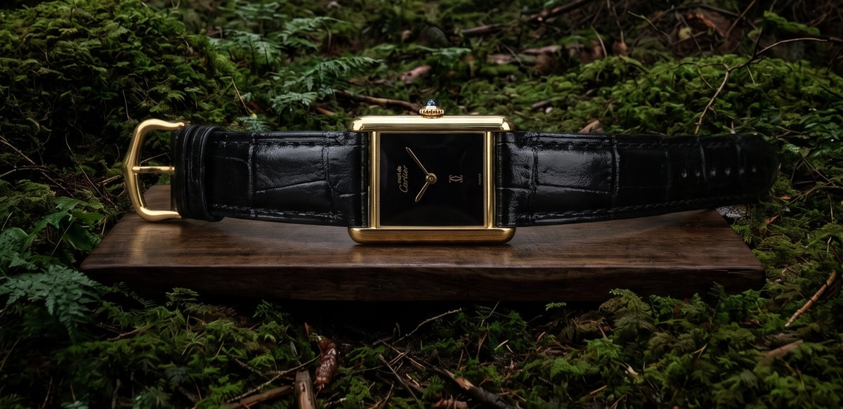 Cartier Tank Must im Schwarzwald, Black Forest Timepieces auf Instagram