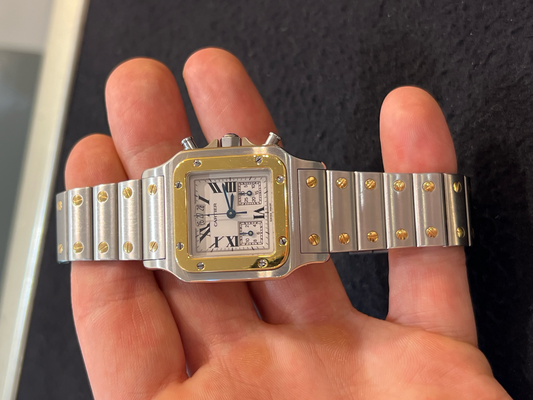 Cartier Santos Galbee Chronograph 2425 mit Gold/Stahl-Armband