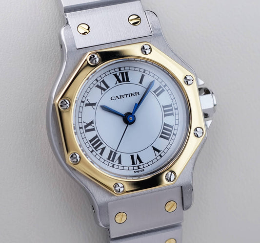 Cartier Santos Octagon Combi Roman Index mit Gold/Stahl-Armband