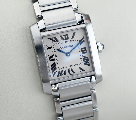 Cartier Tank Francaise Silver Roman Index mit Stahlarmband