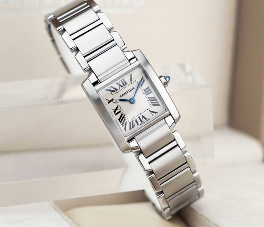 Cartier Tank Francaise Silver Roman Index mit Stahlarmband