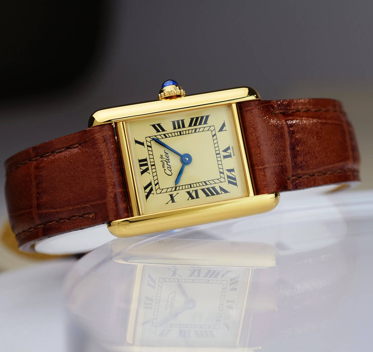 Cartier Must Tank Ivory Roman Index SM