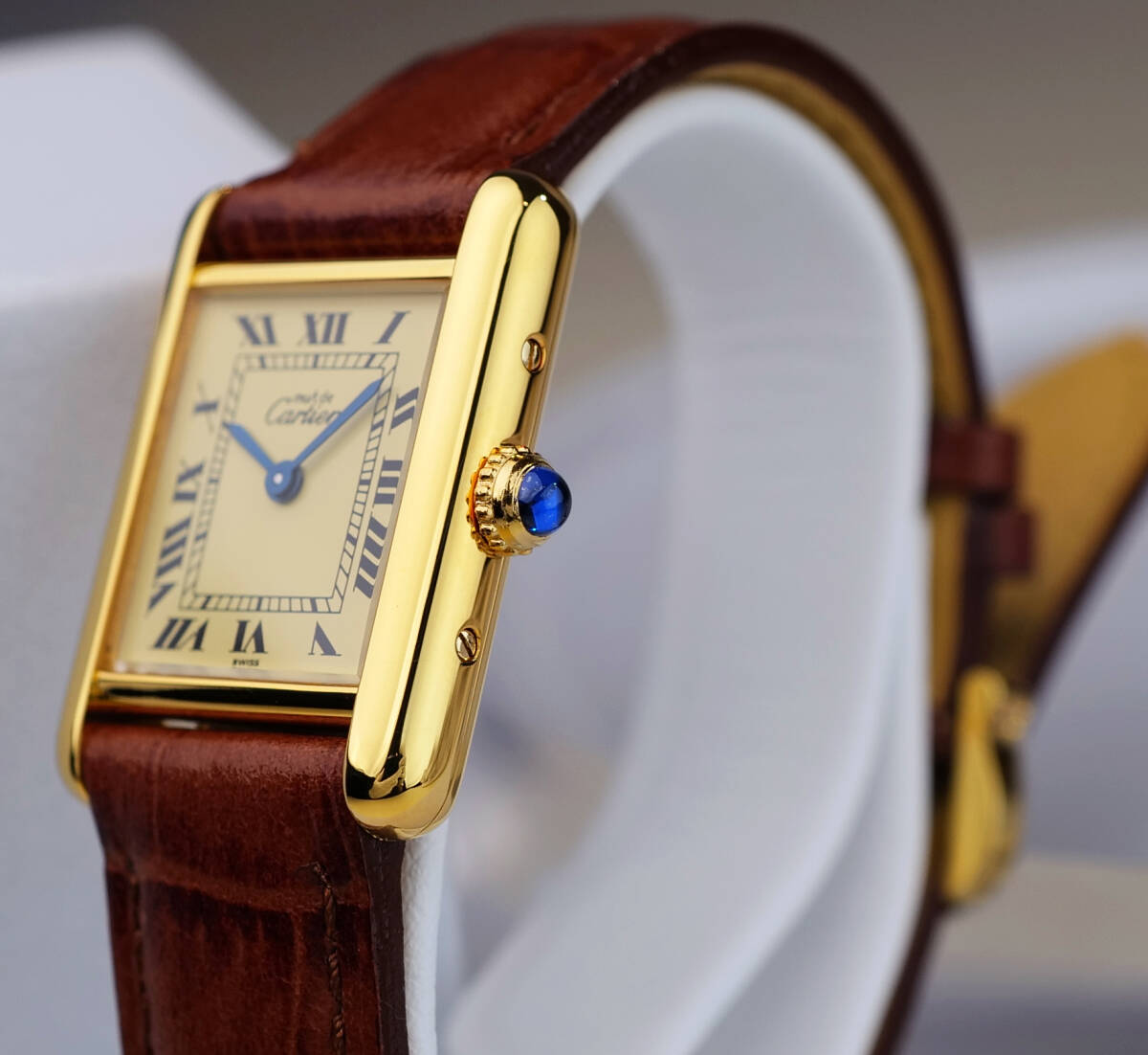 Cartier Must Tank Ivory Roman Index SM