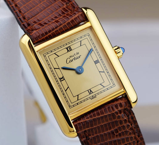 Cartier Must Tank Gold Roman Index SM