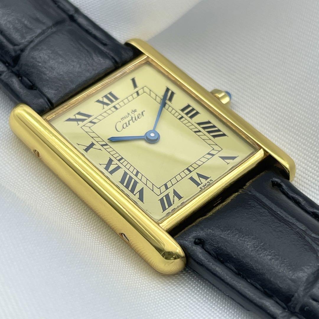 Cartier Must Tank LM Vermeil, Roman Ivory Index