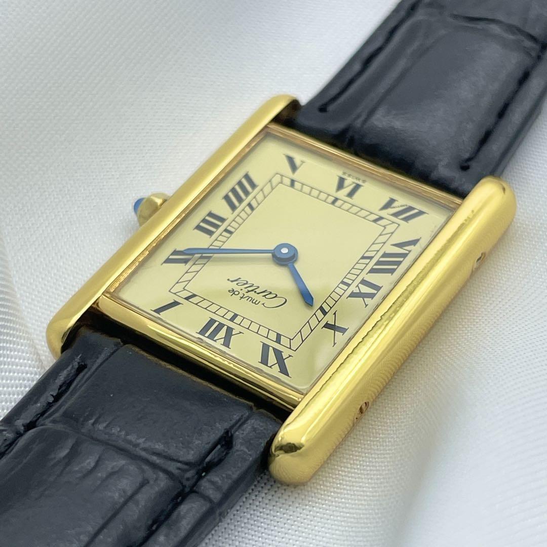 Cartier Must Tank LM Vermeil, Roman Ivory Index