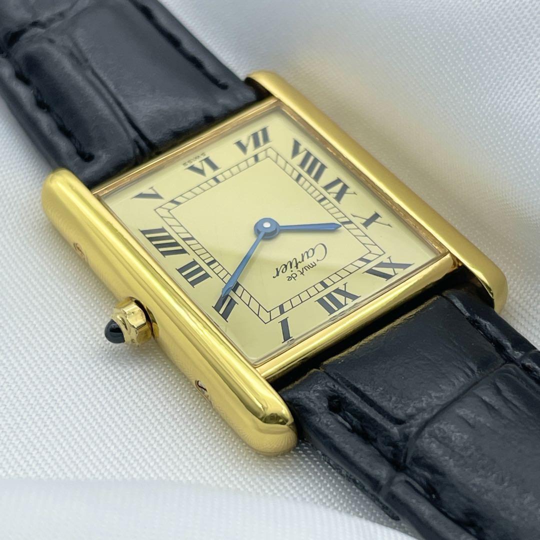 Cartier Must Tank LM Vermeil, Roman Ivory Index