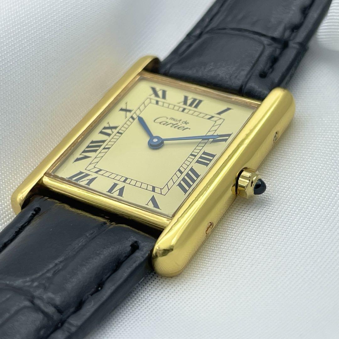 Cartier Must Tank LM Vermeil, Roman Ivory Index