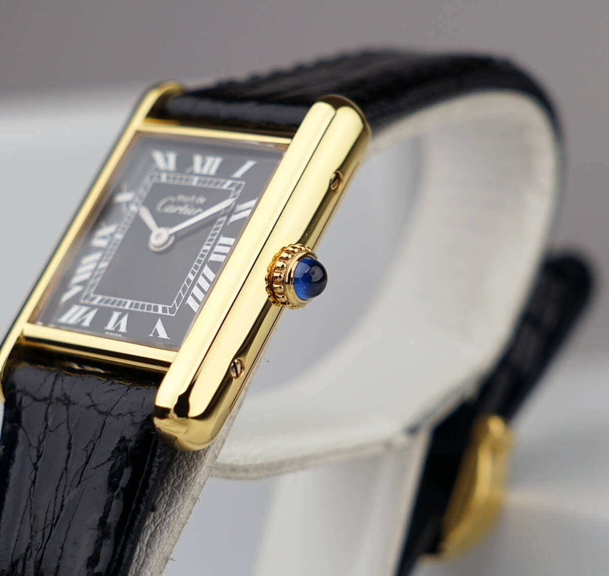 Cartier Must Tank Black Roman Index SM