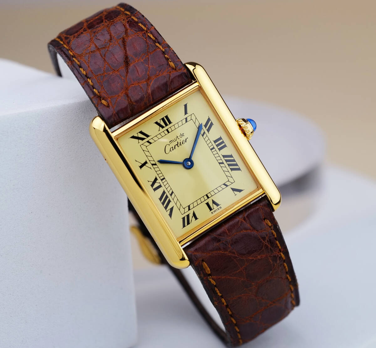 Cartier Must Tank Roman Ivory Index LM