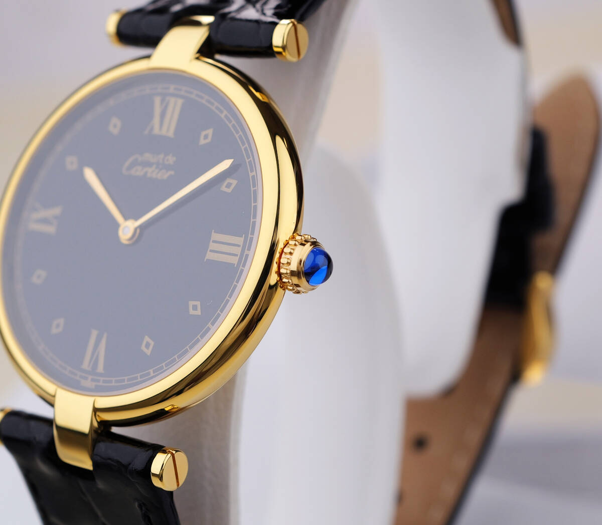 Cartier Must Vendome Black Roman Index SM