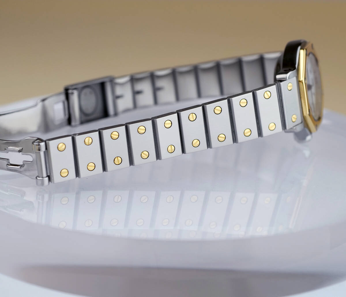 Cartier Santos Octagon Combi Roman Index SM, Automatik, Original Gold/Stahl-Armband, Foto 5 von 7