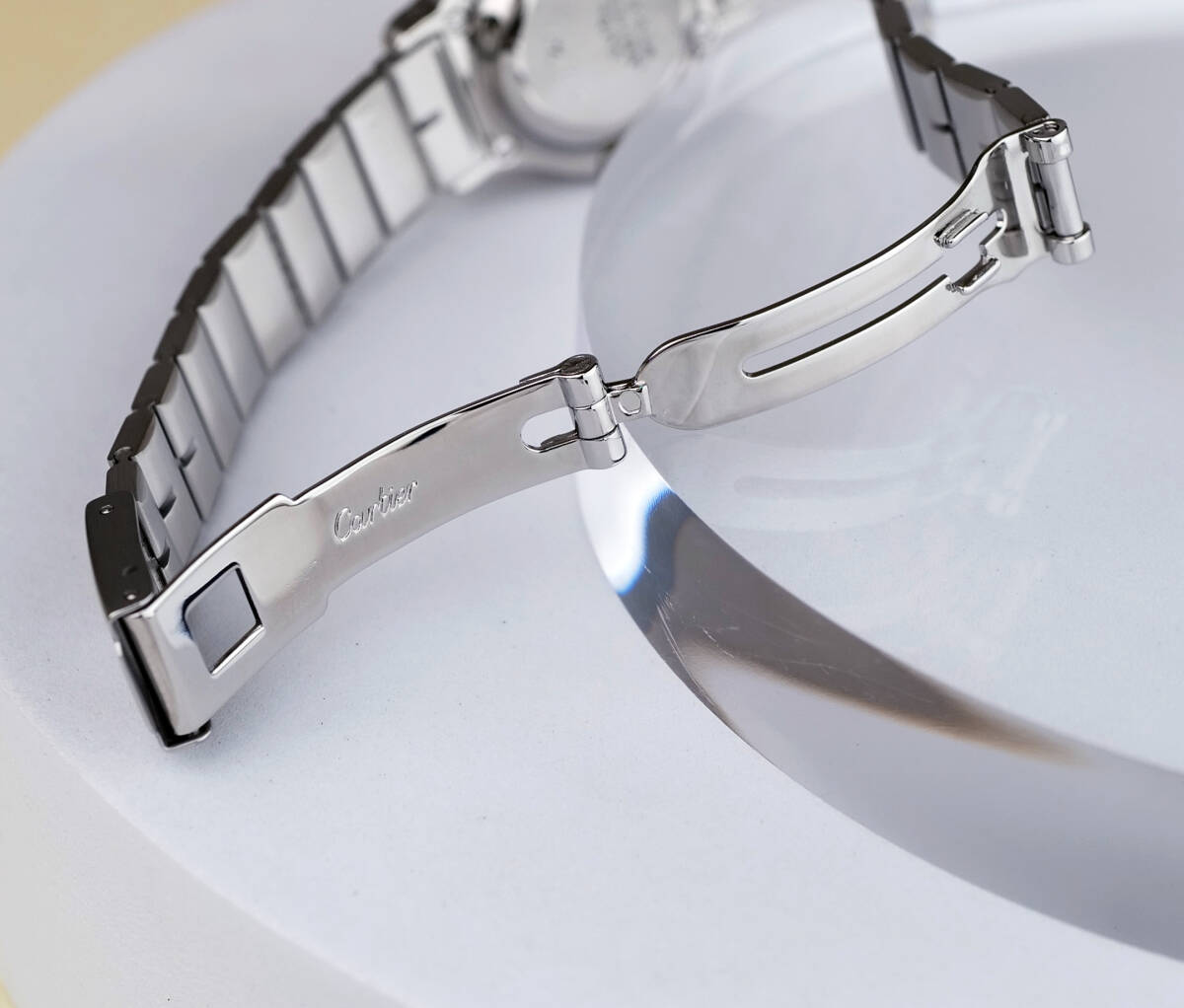 Cartier Santos Octagon Combi Roman Index SM, Automatik, Original Gold/Stahl-Armband, Foto 6 von 7