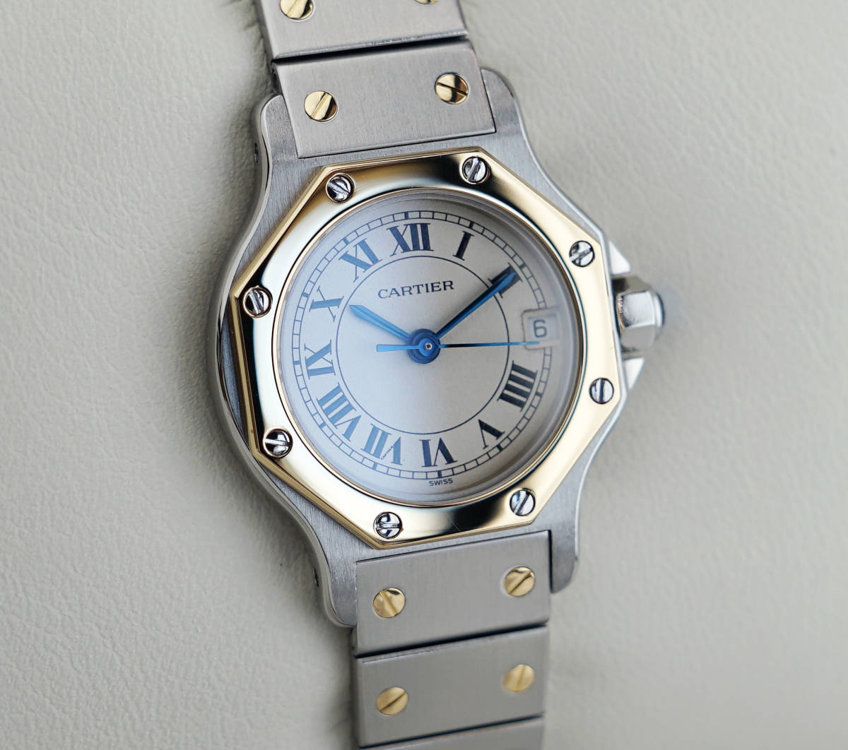 Cartier Santos Octagon Combi Roman Index mit Gold/Stahl-Armband