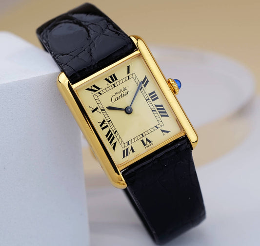 Cartier Must Tank Roman Ivory Index LM