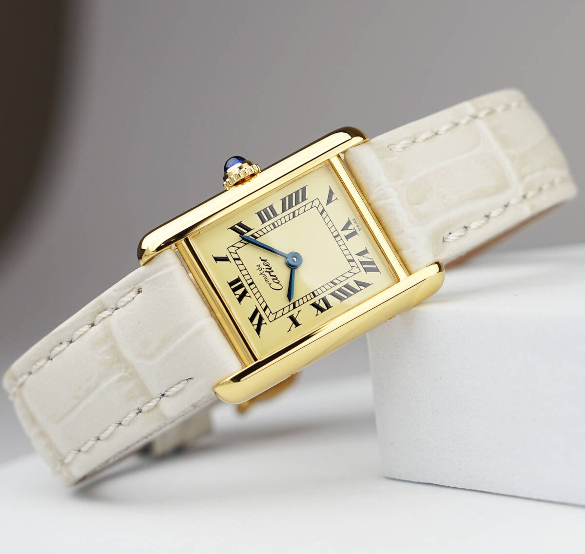 Cartier Must Tank Roman Ivory Index LM