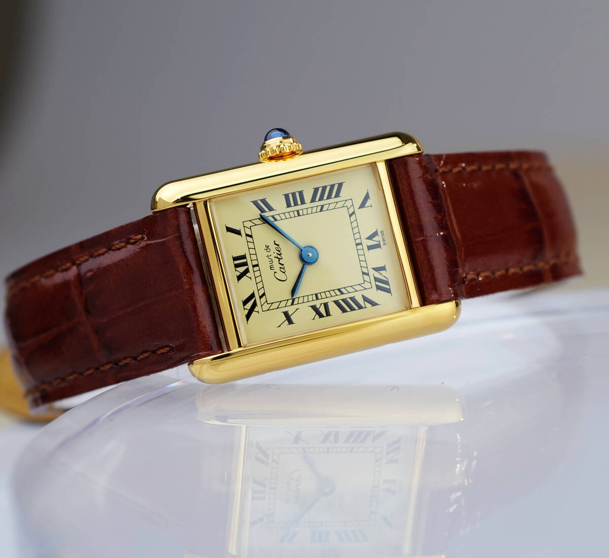 Cartier Must Tank Ivory Roman Index SM