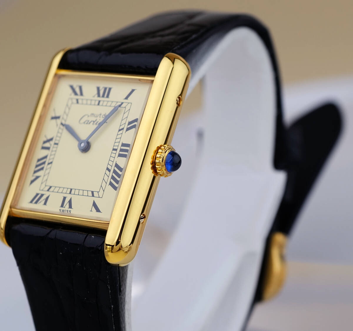 Cartier Must Tank Roman Ivory Index LM