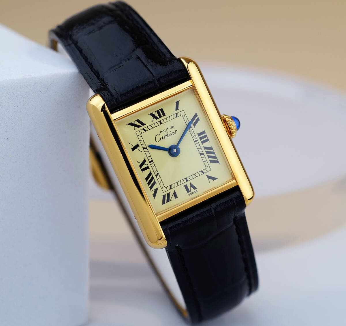 Cartier Must Tank Roman Ivory Index SM