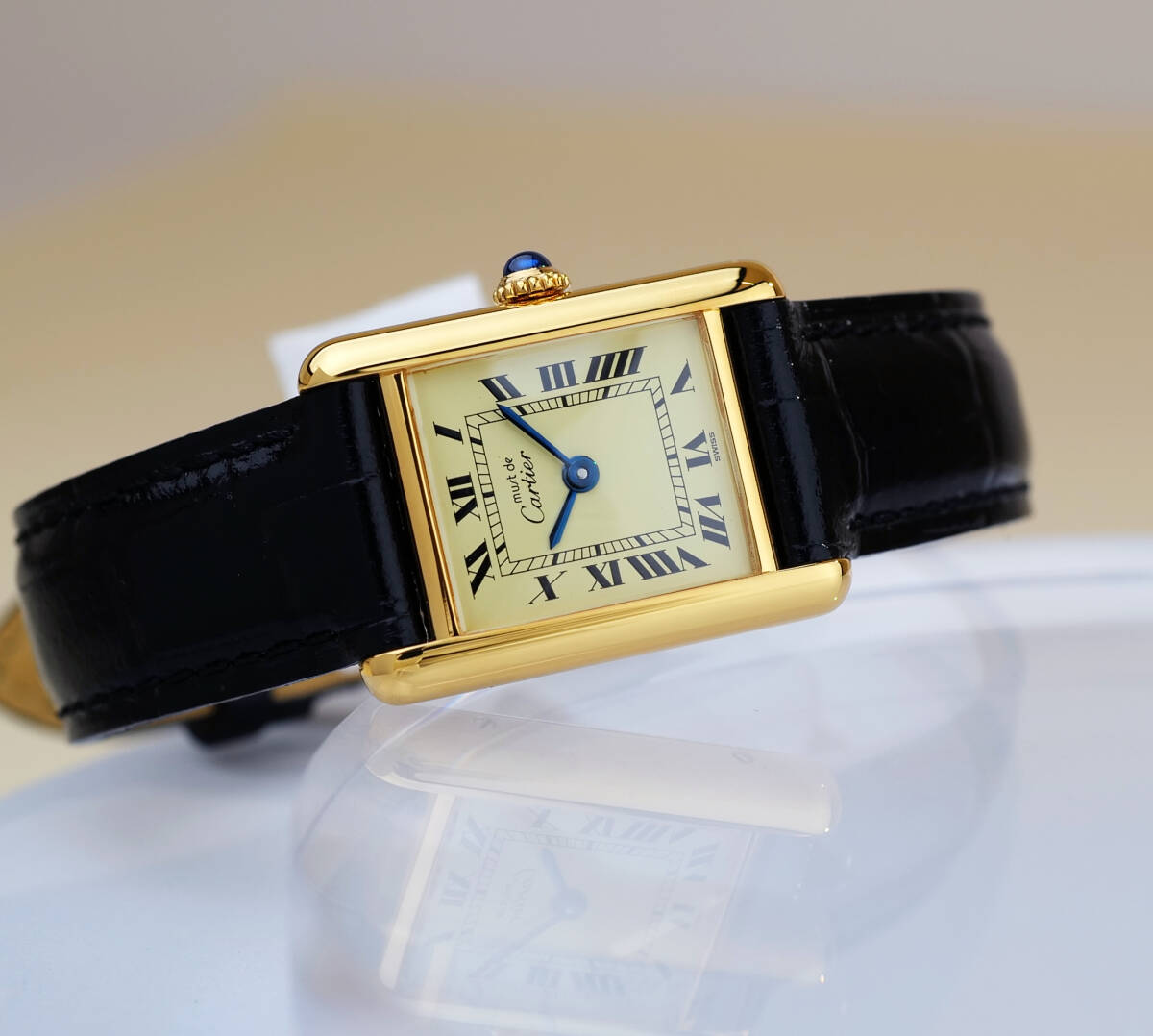 Cartier Must Tank Roman Ivory Index SM