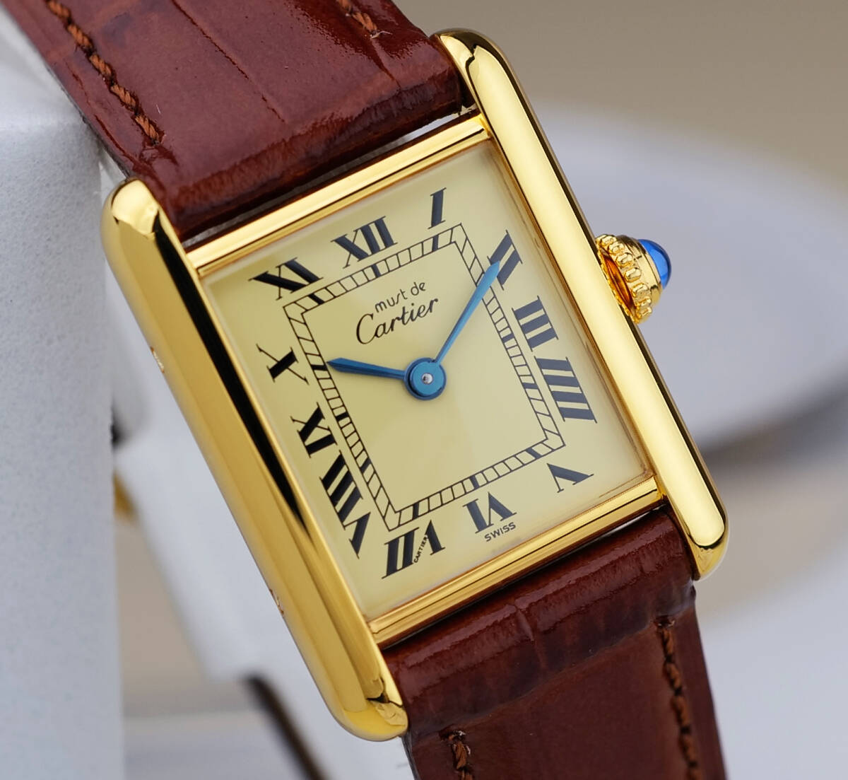 Cartier Must Tank Ivory Roman Index SM