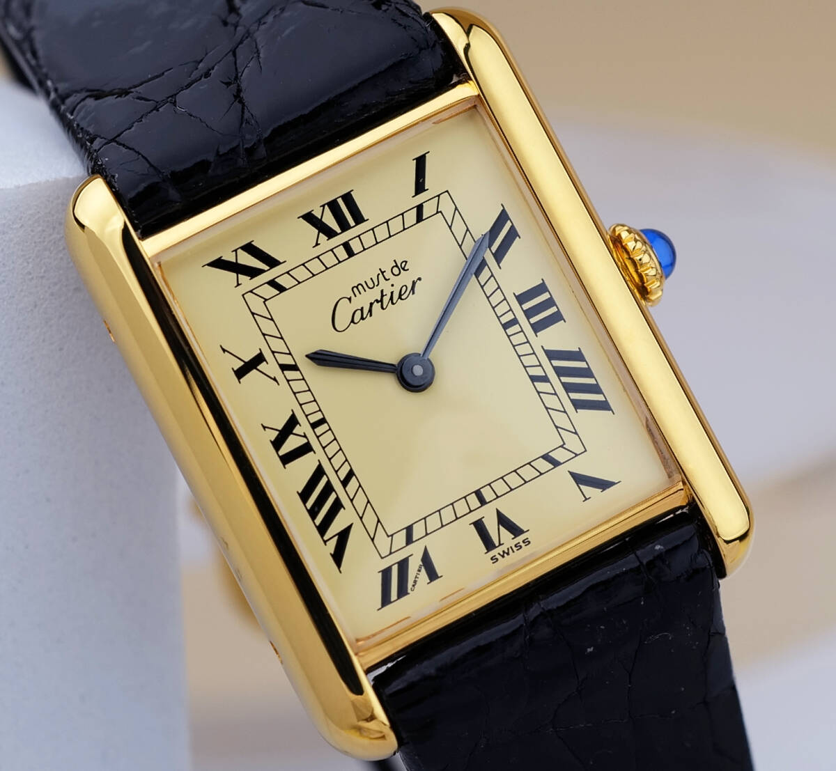 Cartier Must Tank Roman Ivory Index LM