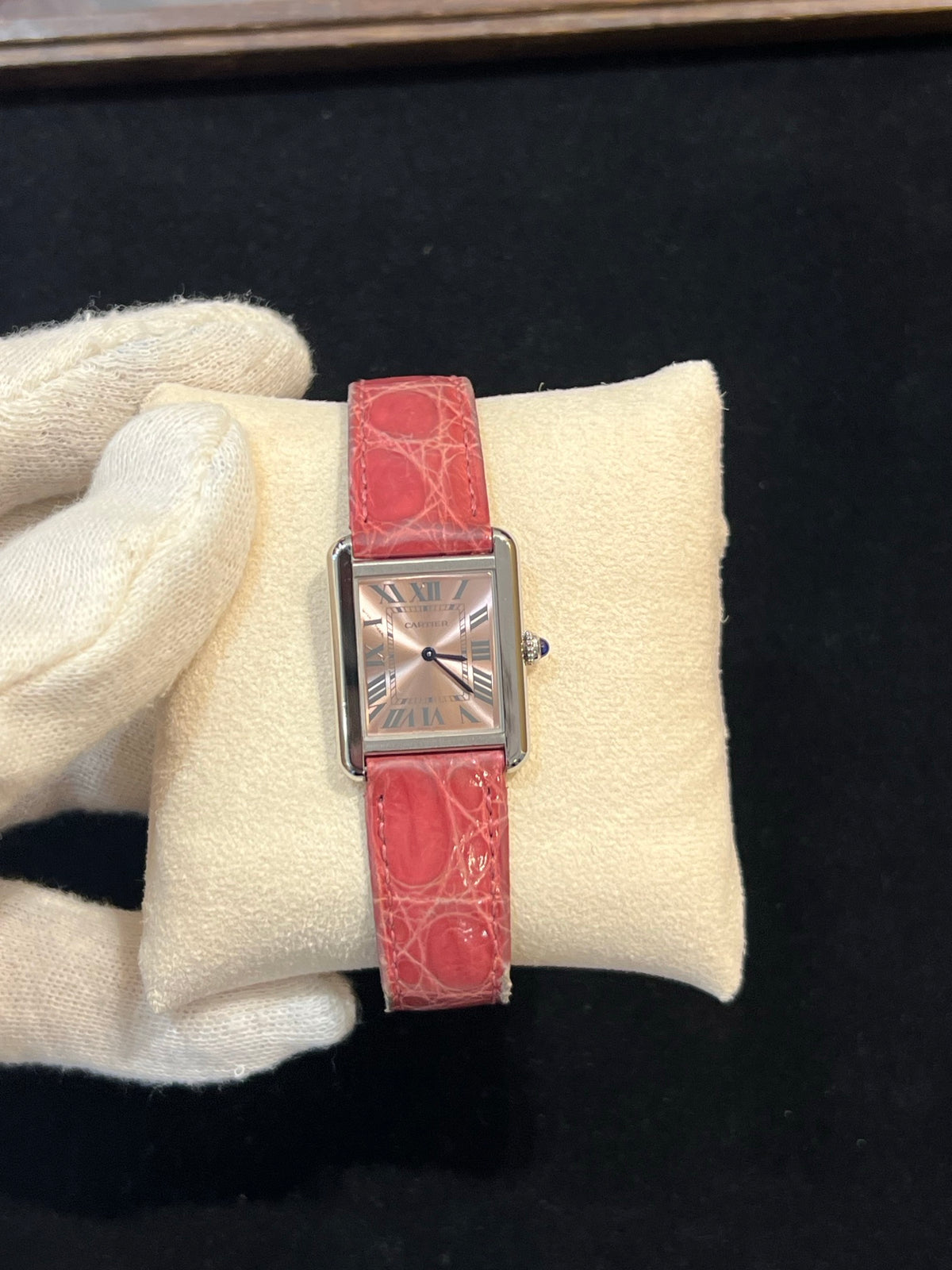 Cartier Tank Solo Small Rosa Dial, Quarz, Lederband, Foto 1 von 7