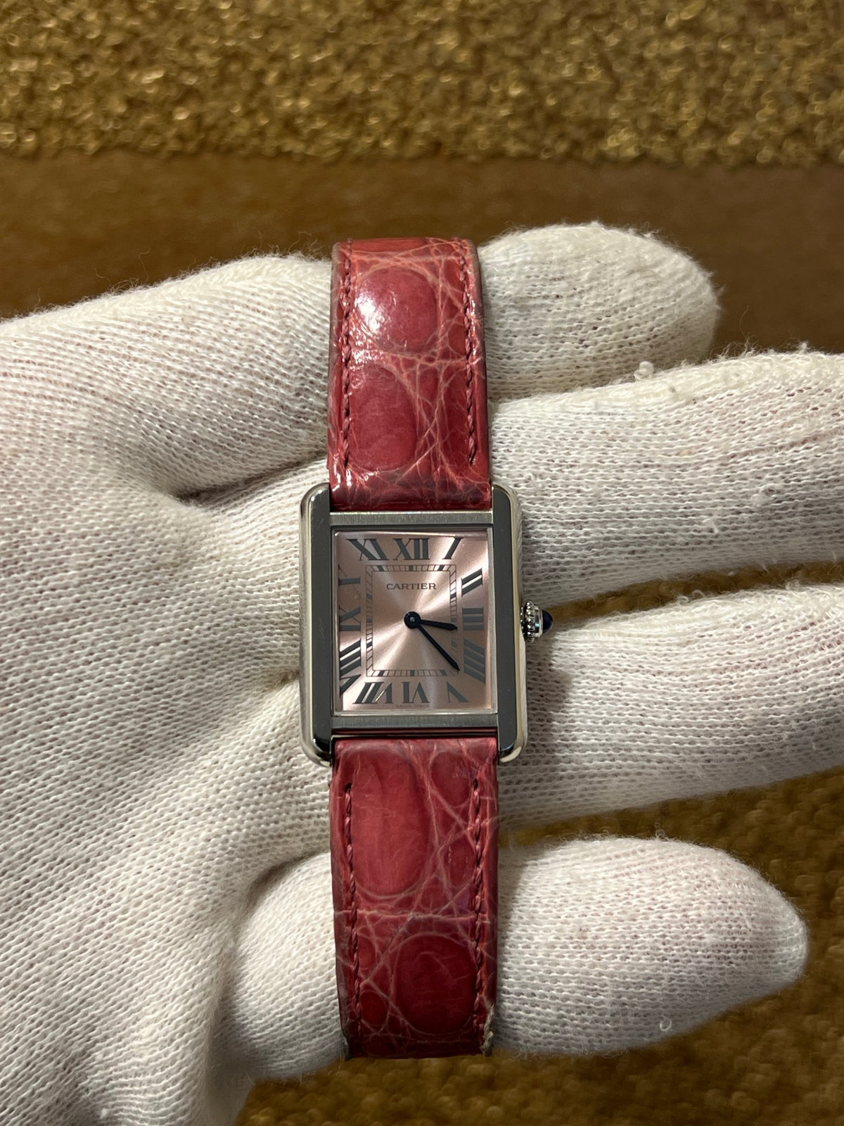 Cartier Tank Solo Small Rosa Dial, Quarz, Lederband, Foto 2 von 7