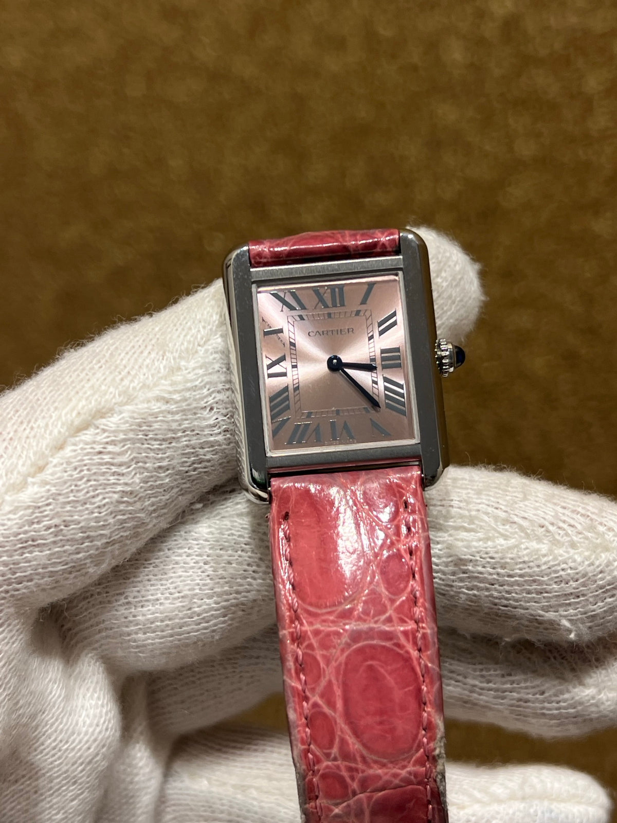 Cartier Tank Solo Small Rosa Dial, Quarz, Lederband, Foto 3 von 7