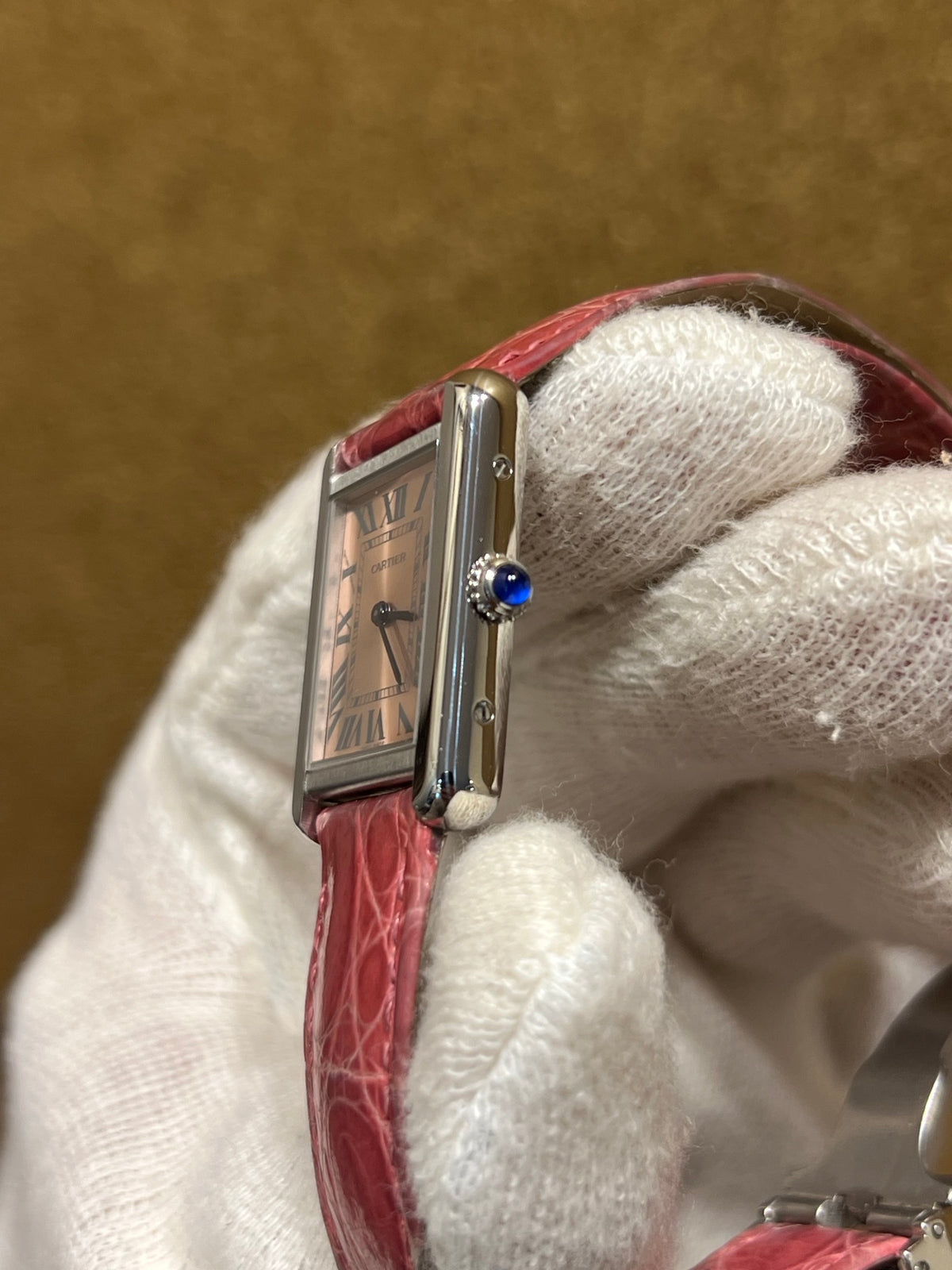 Cartier Tank Solo Small Rosa Dial, Quarz, Lederband, Foto 7 von 7