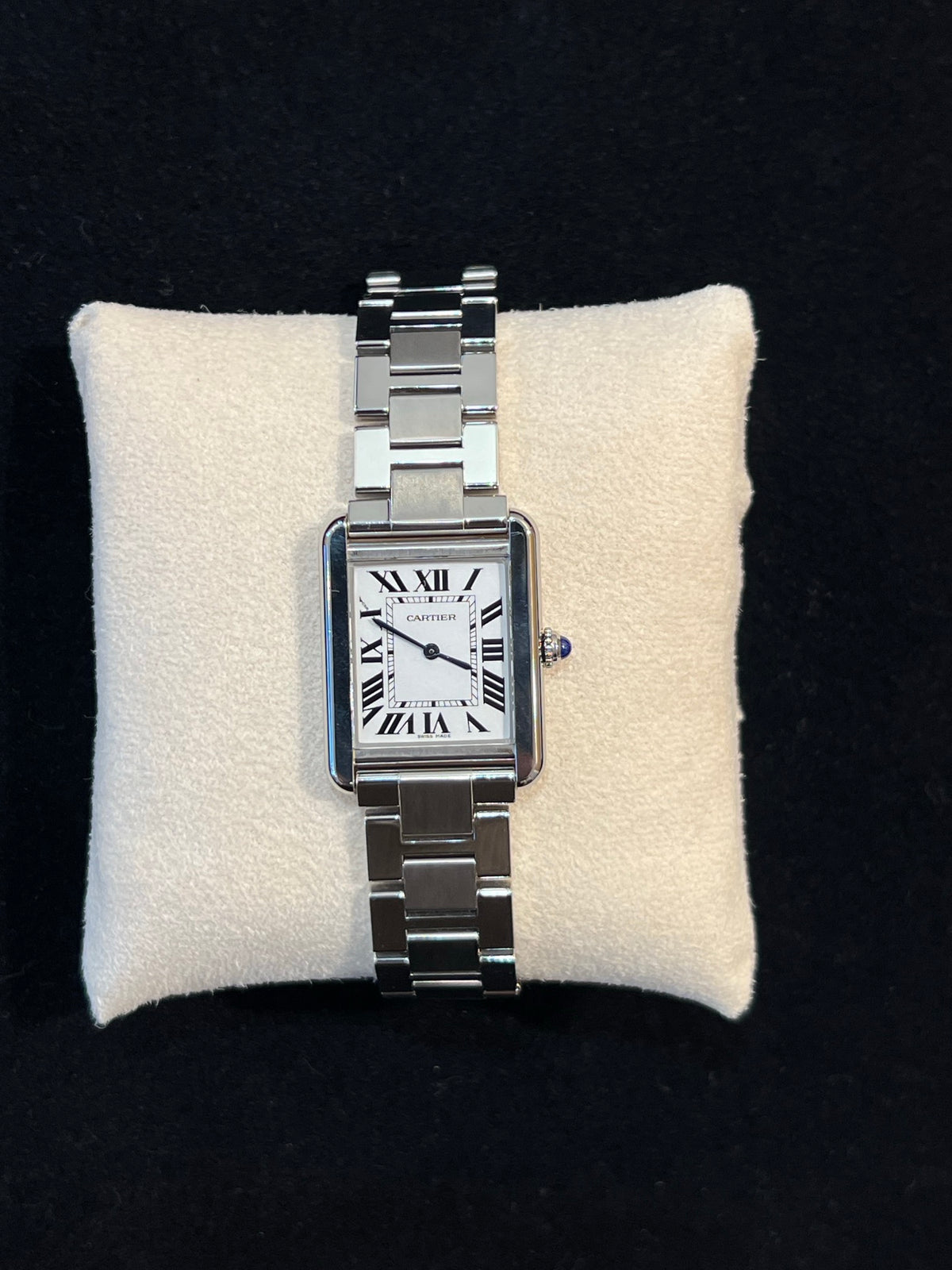 Cartier Tank Solo SM Weiss Dial, Quarz, Stahlband, Foto 1 von 3