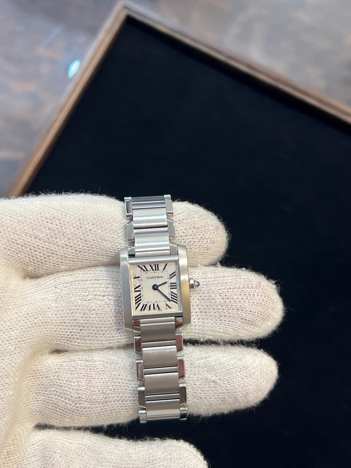 Cartier Tank Française Stahl SM, Quarz, Stahlband, Foto 1 von 5