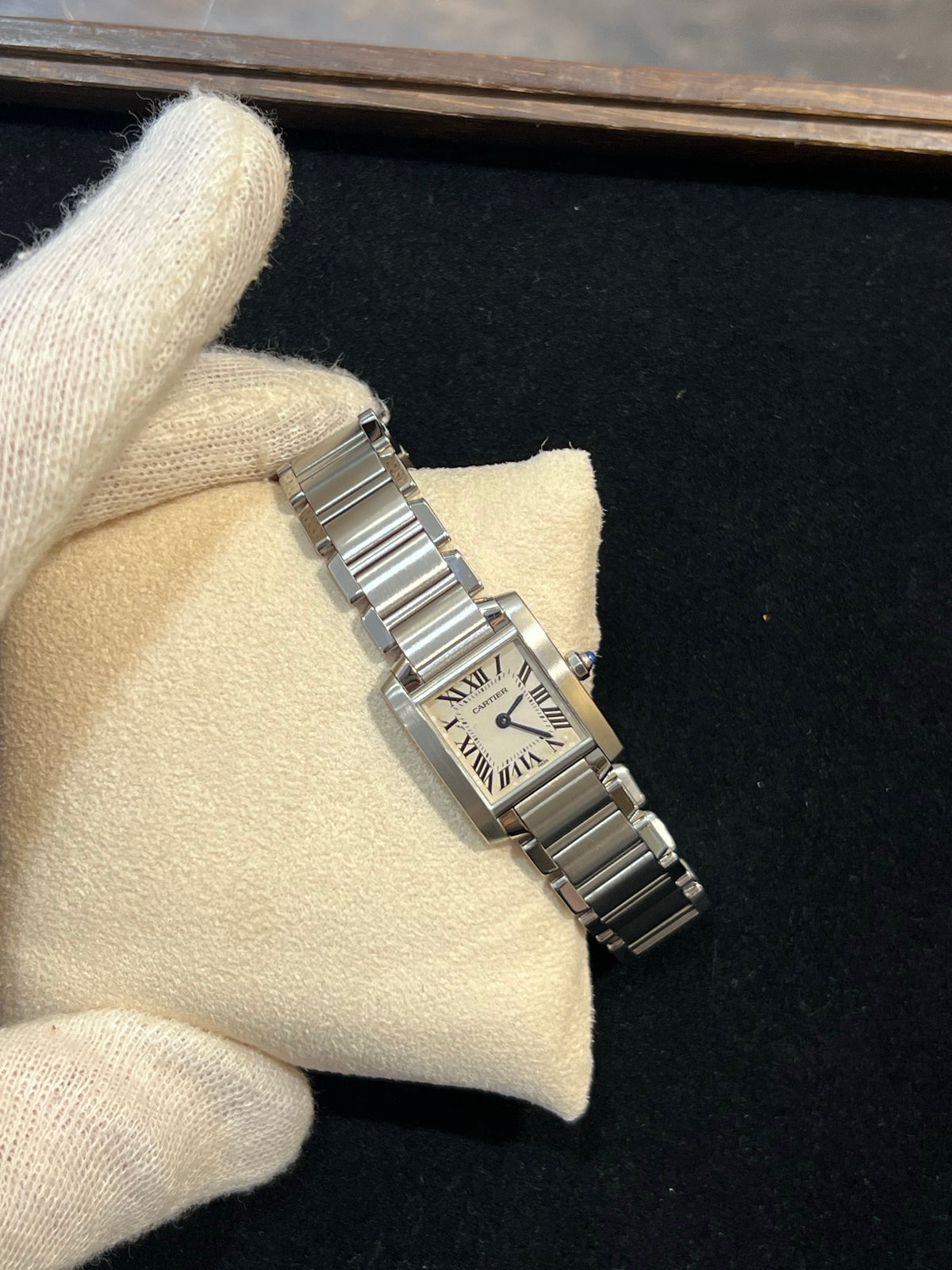 Cartier Tank Française Stahl SM, Quarz, Stahlband, Foto 4 von 5