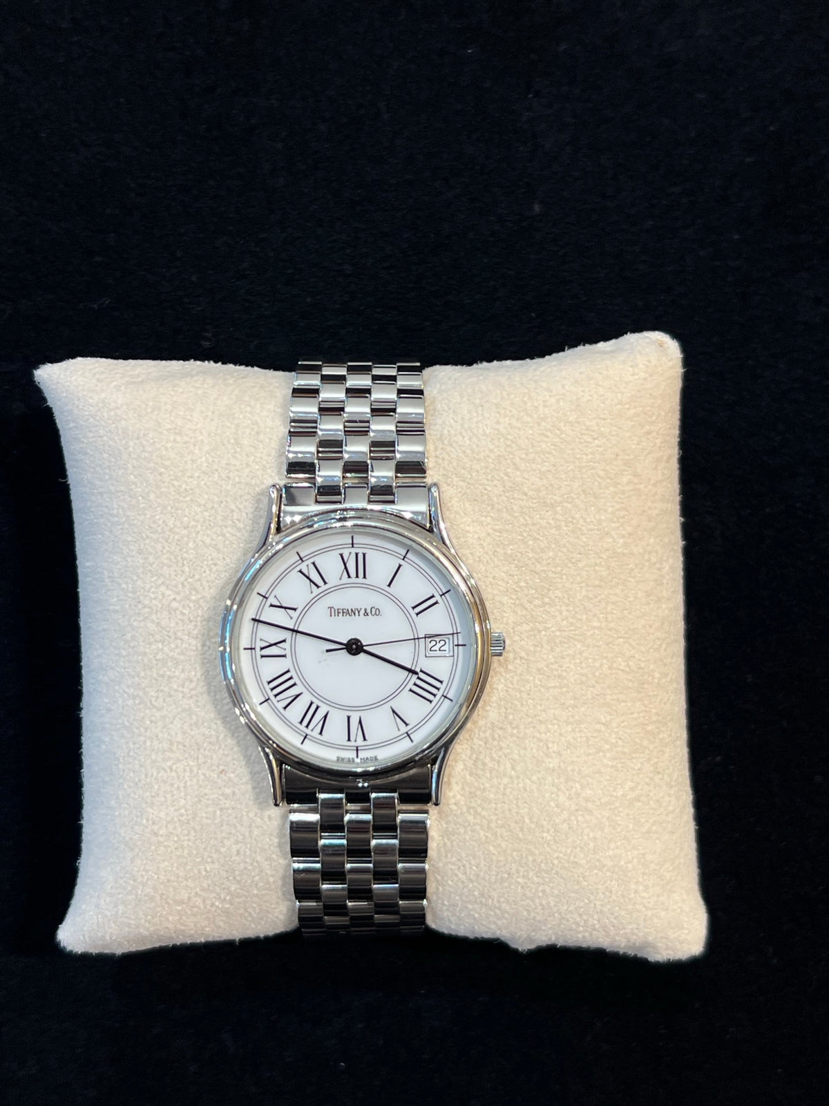 Tiffany & Co. Stahl Weiss Dial Datum, Quarz, Gliederband, Foto 1 von 5