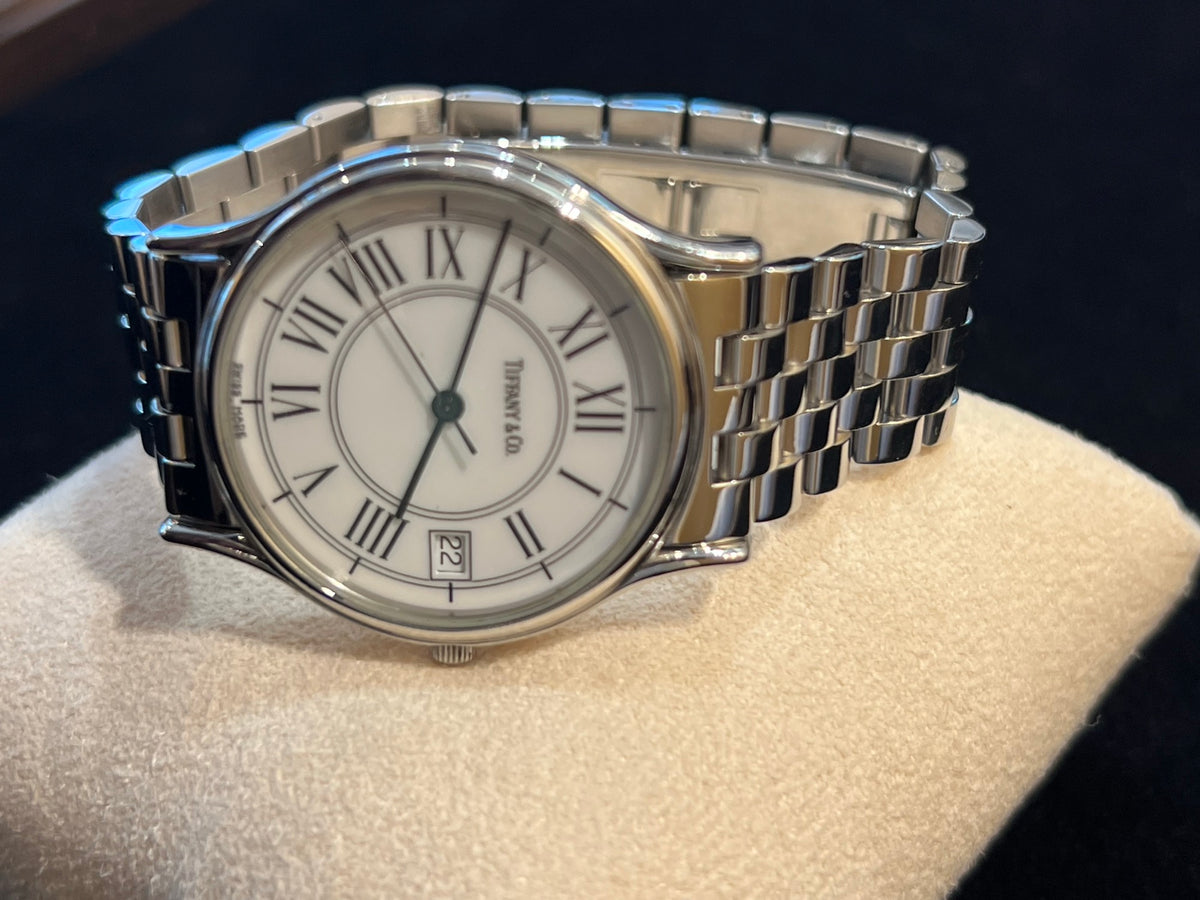 Tiffany & Co. Stahl Weiss Dial Datum, Quarz, Gliederband, Foto 2 von 5